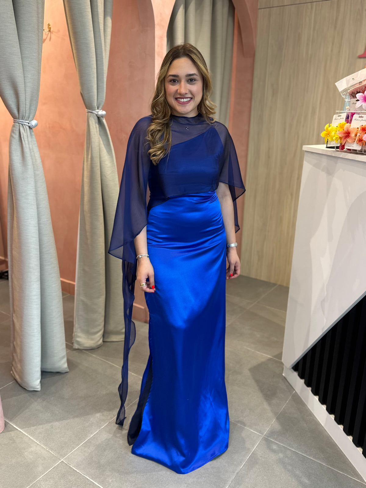 Vestido Medio Beso Azul