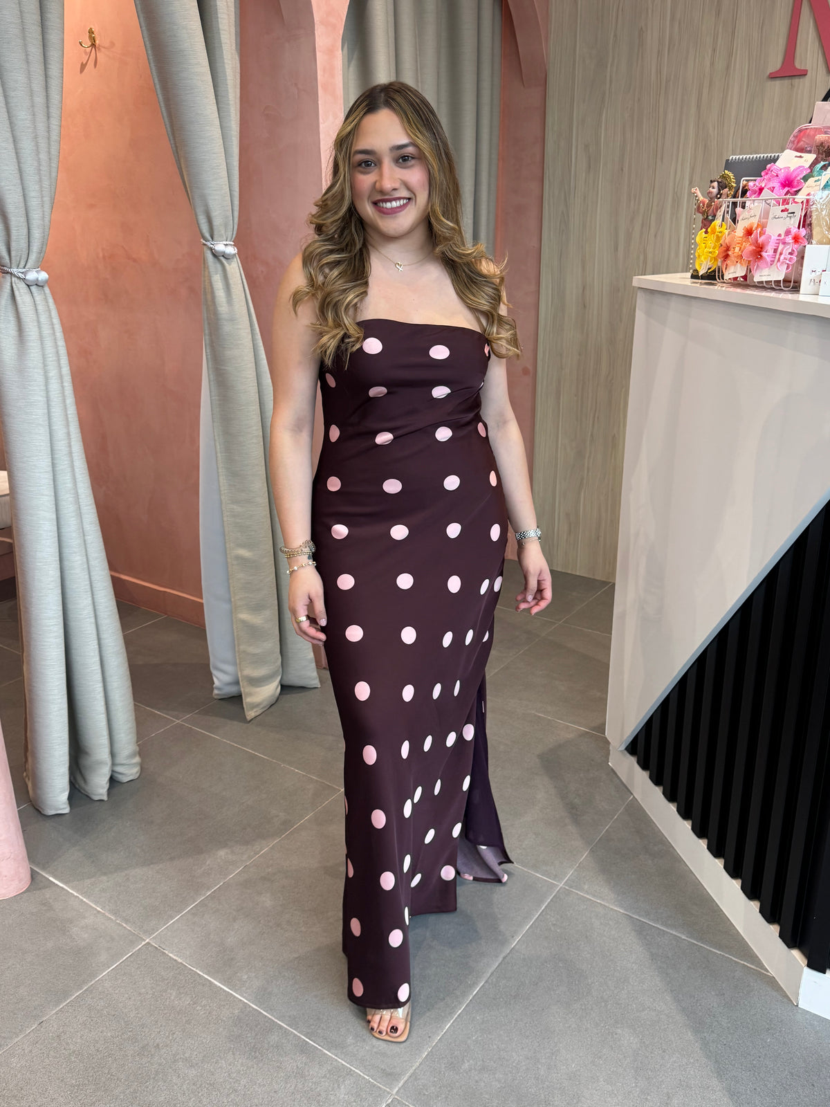 Polka Blush Maxi Dress
