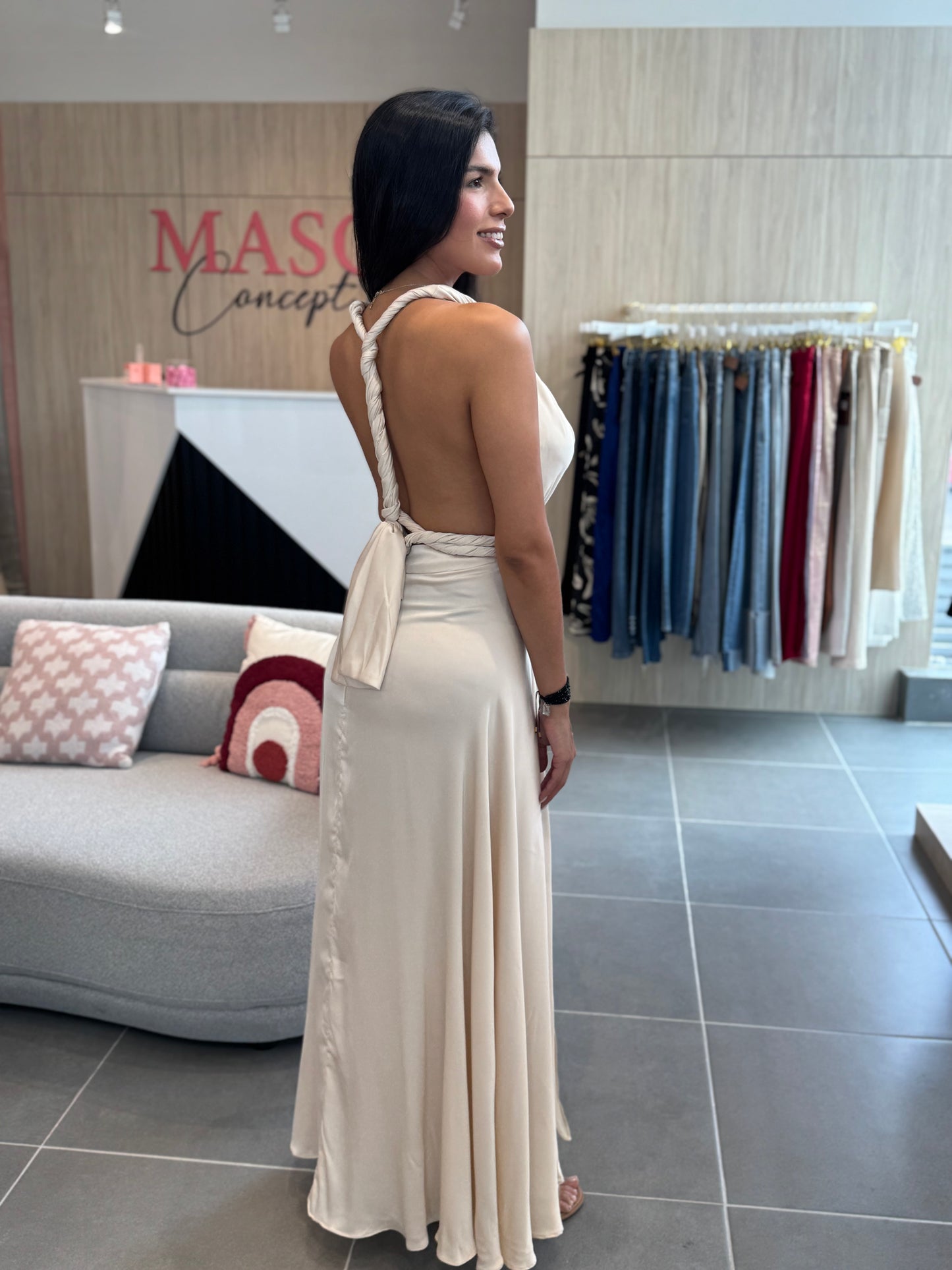 Vestido Clara Champagne
