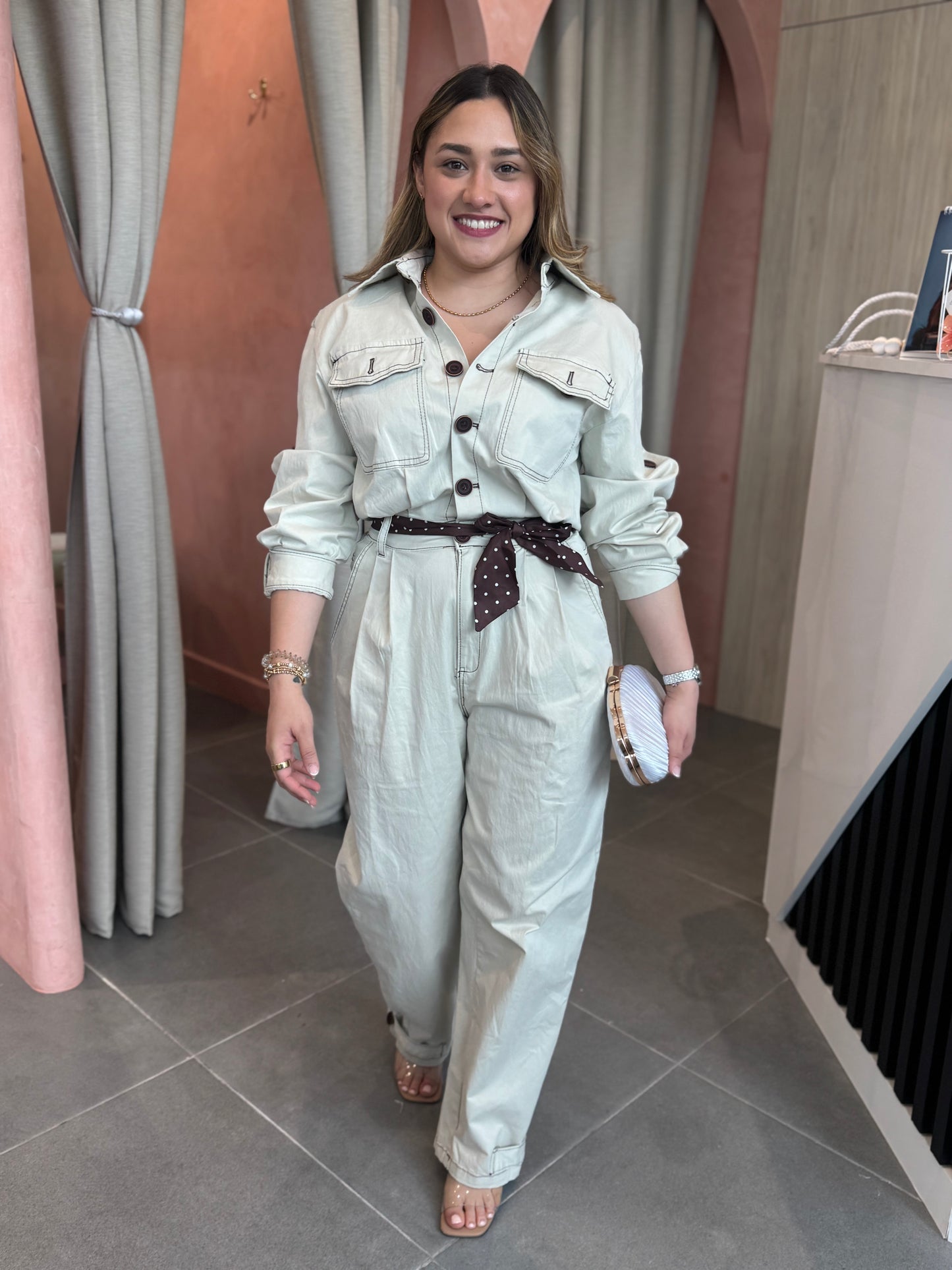 Cream Jumpsuit