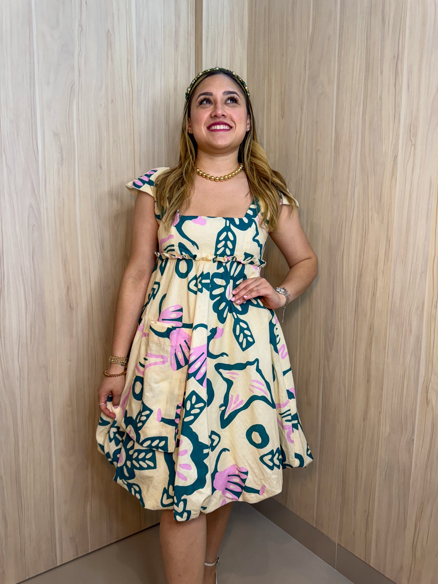 Vestido Paces - print verde