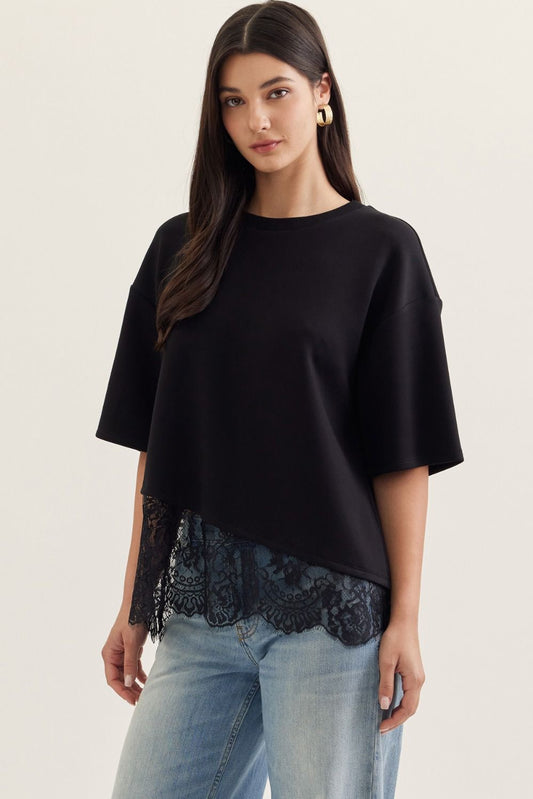 Black Luna Lace T-shirt