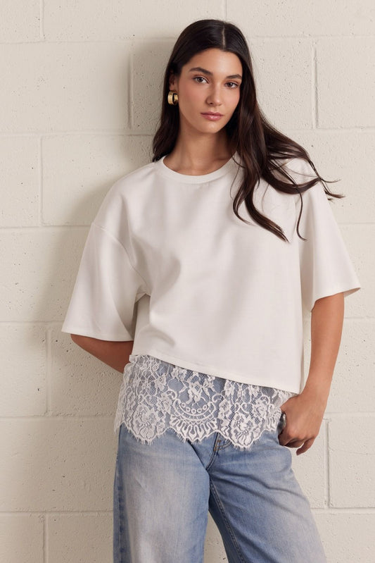 White Luna Lace T-shirt