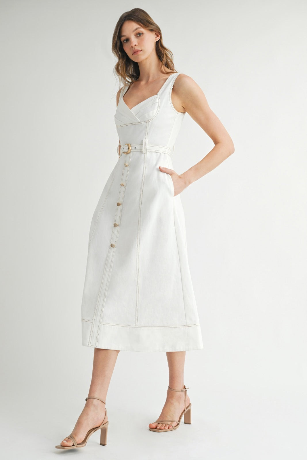 Mayra Denim White Dress