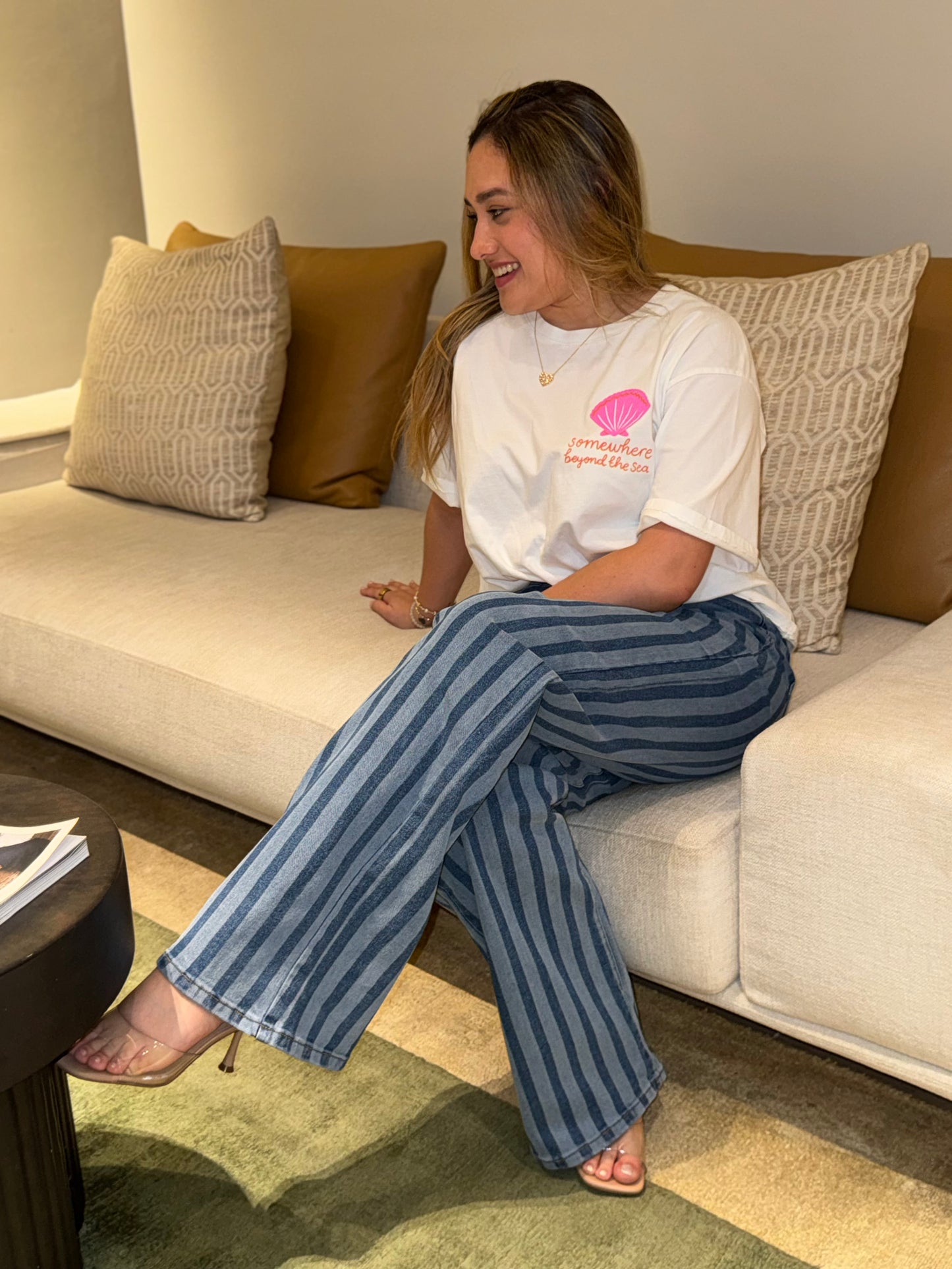 Striped Blue Jeans