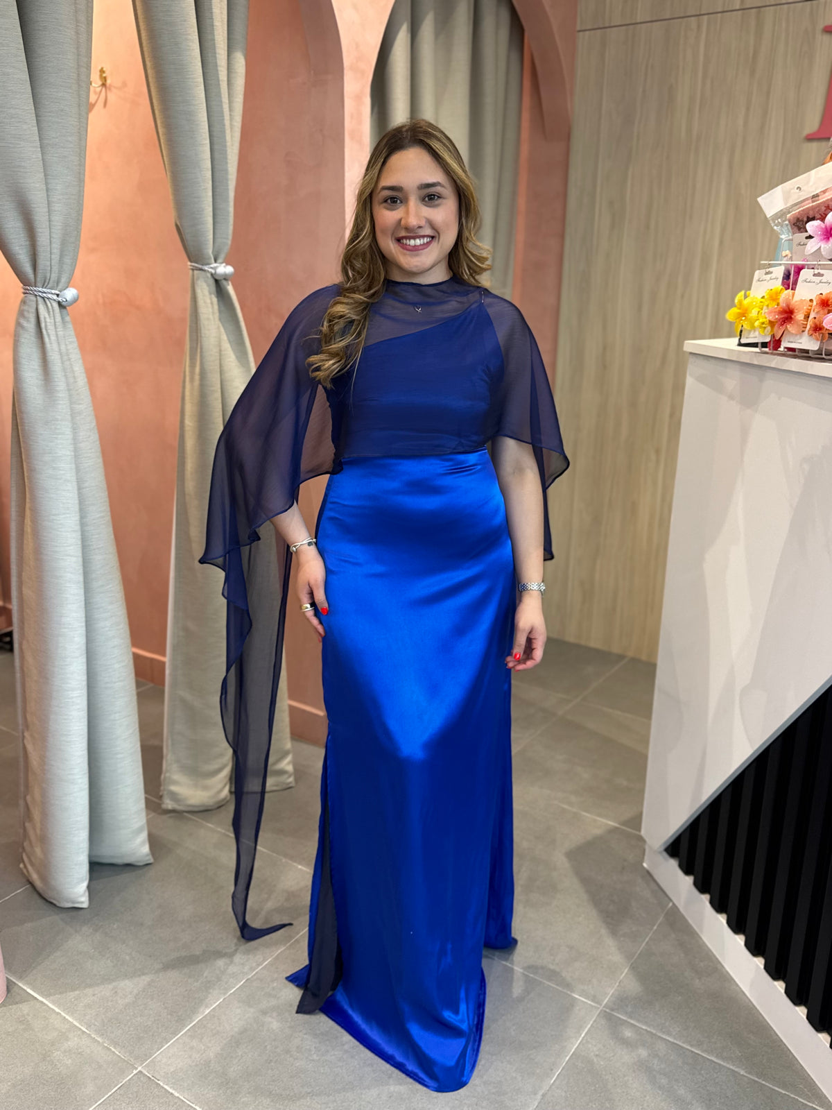 Vestido Medio Beso Azul