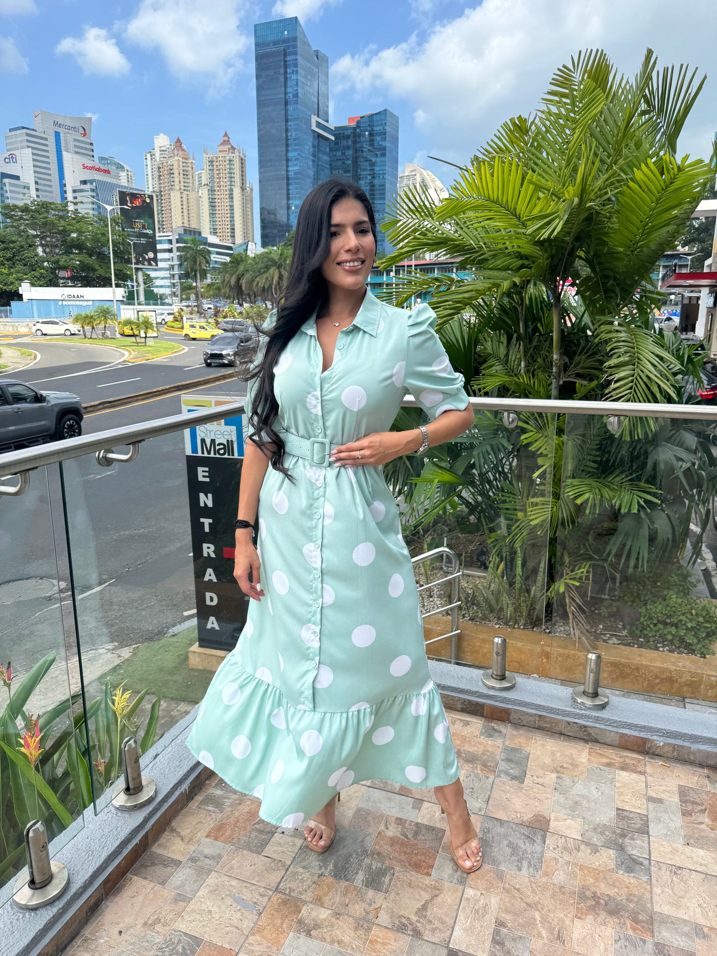 Vestido Cleo turquesa