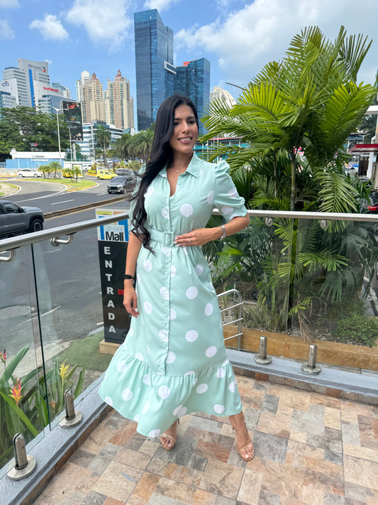 Vestido Cleo turquesa