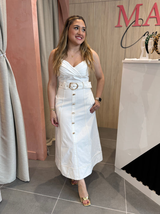 Mayra Denim White Dress