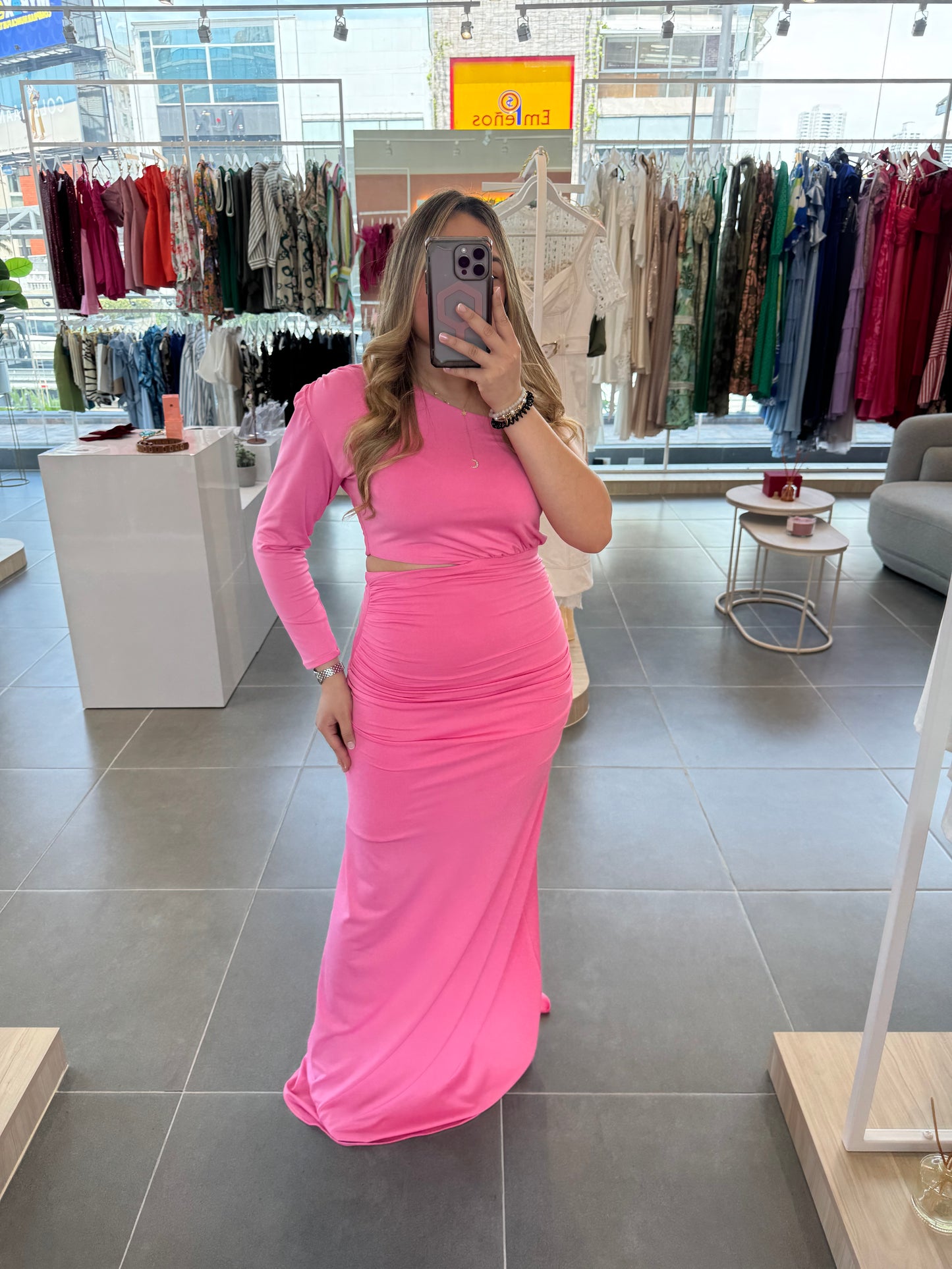 Brianna Pink Maxi Dress