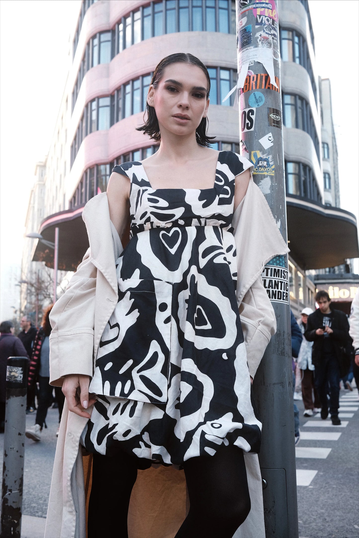 Vestido Paces - print negro
