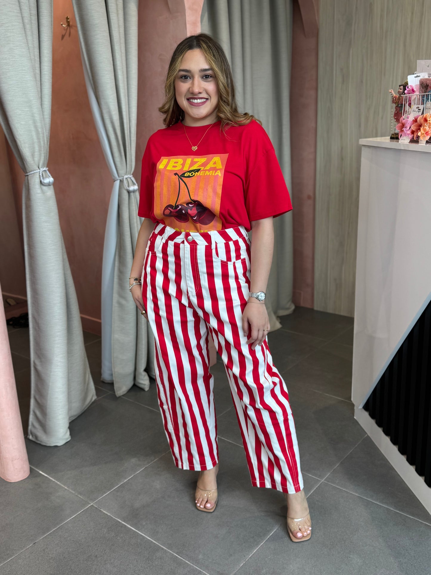 Red Striped Jeans