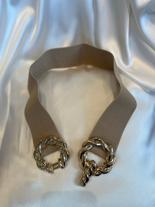 Correa elástica Beige