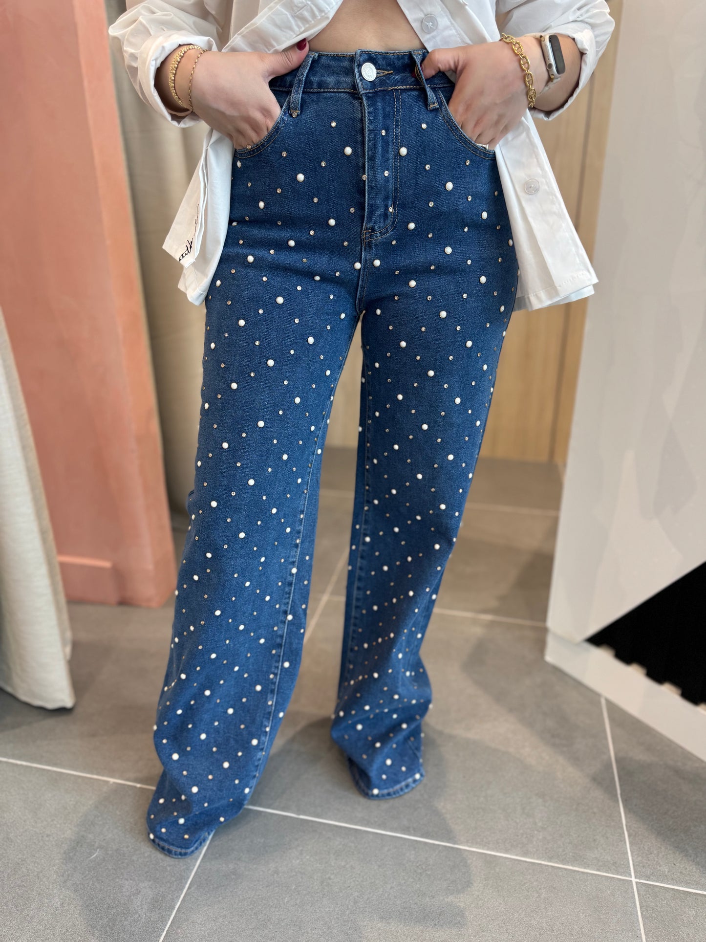 Denim Pearls Jeans