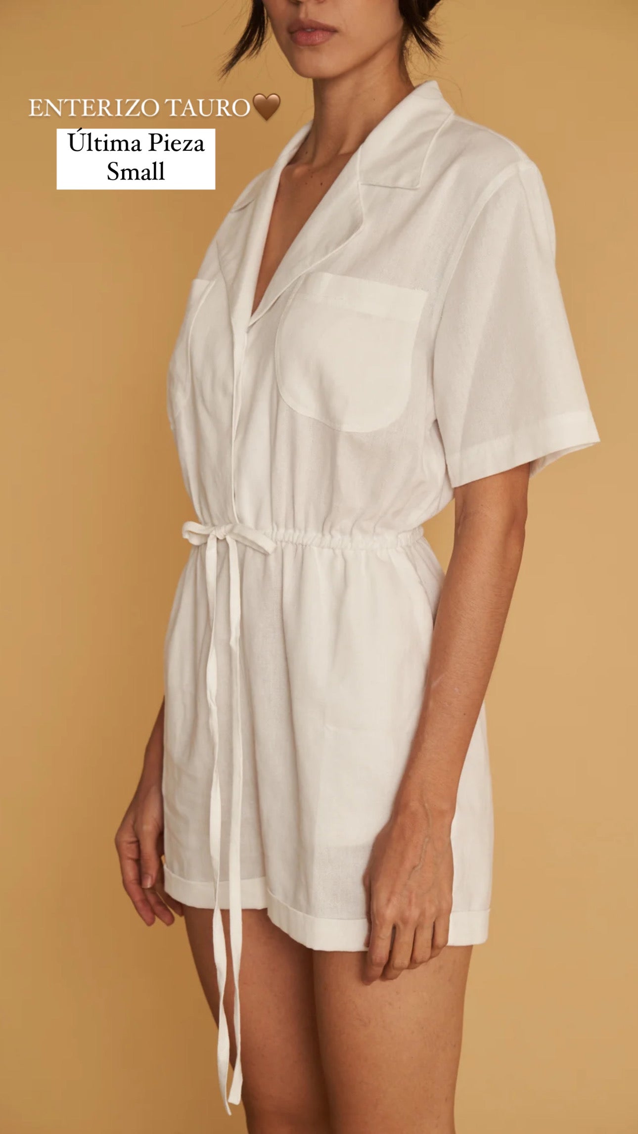 Enterizo Tauro Beige y Blanco