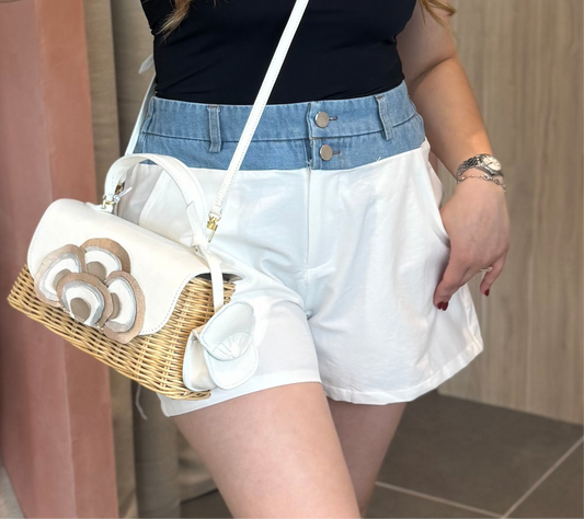 White Denim Short