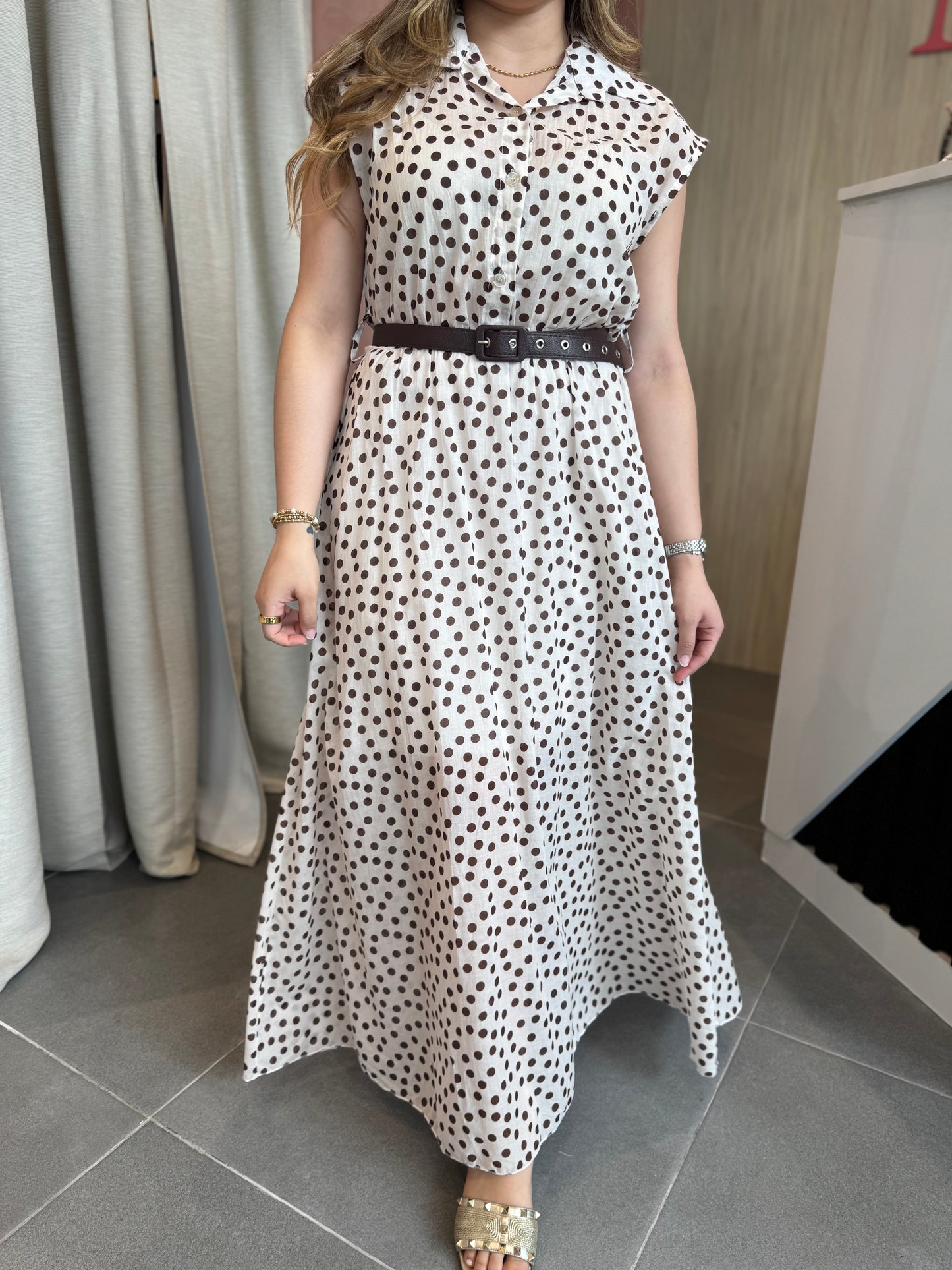 Brown Polka Dot Dress