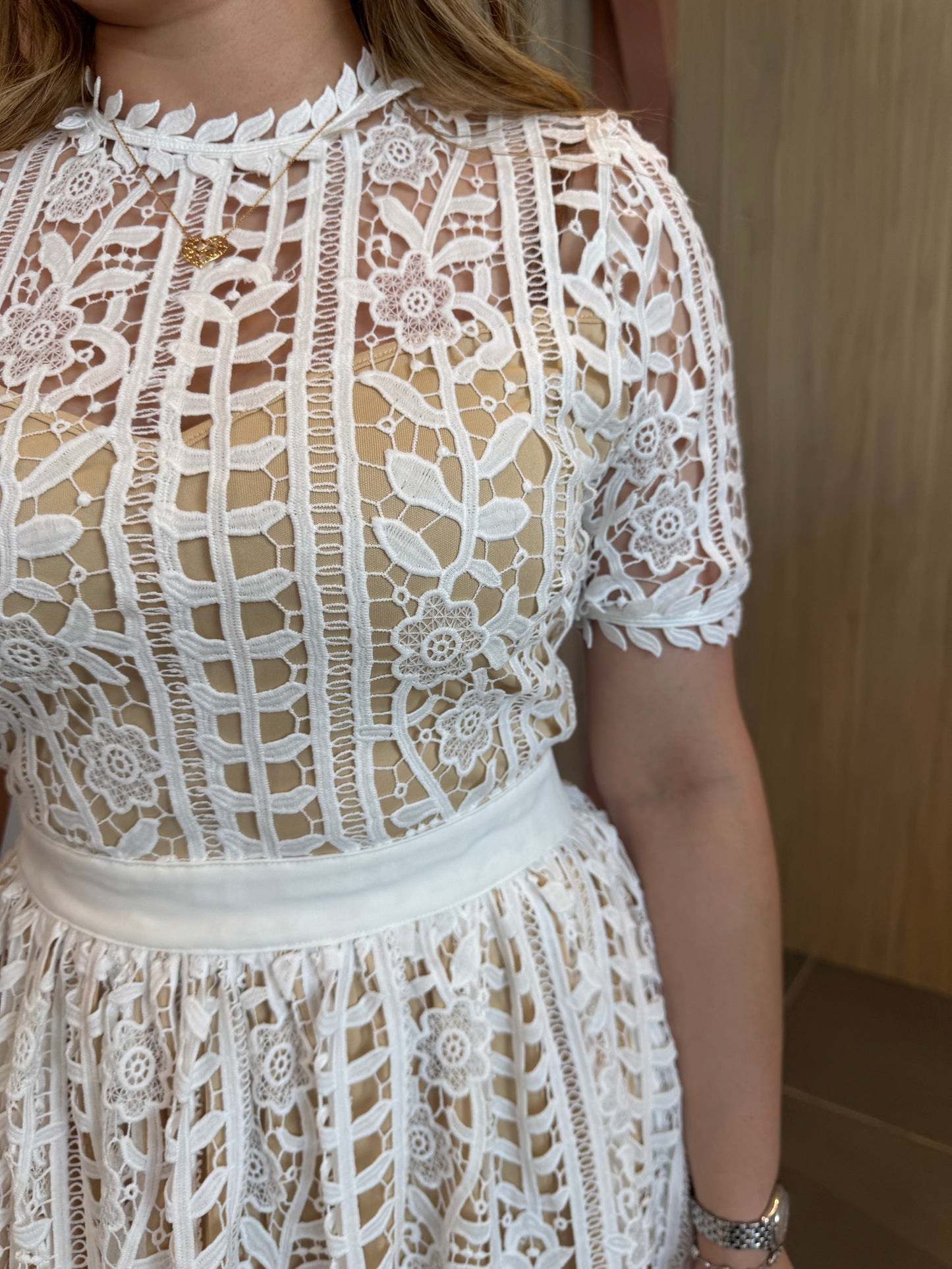 Jasmin White Midi Dress