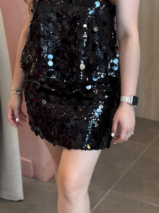 Black Sequin Skirt