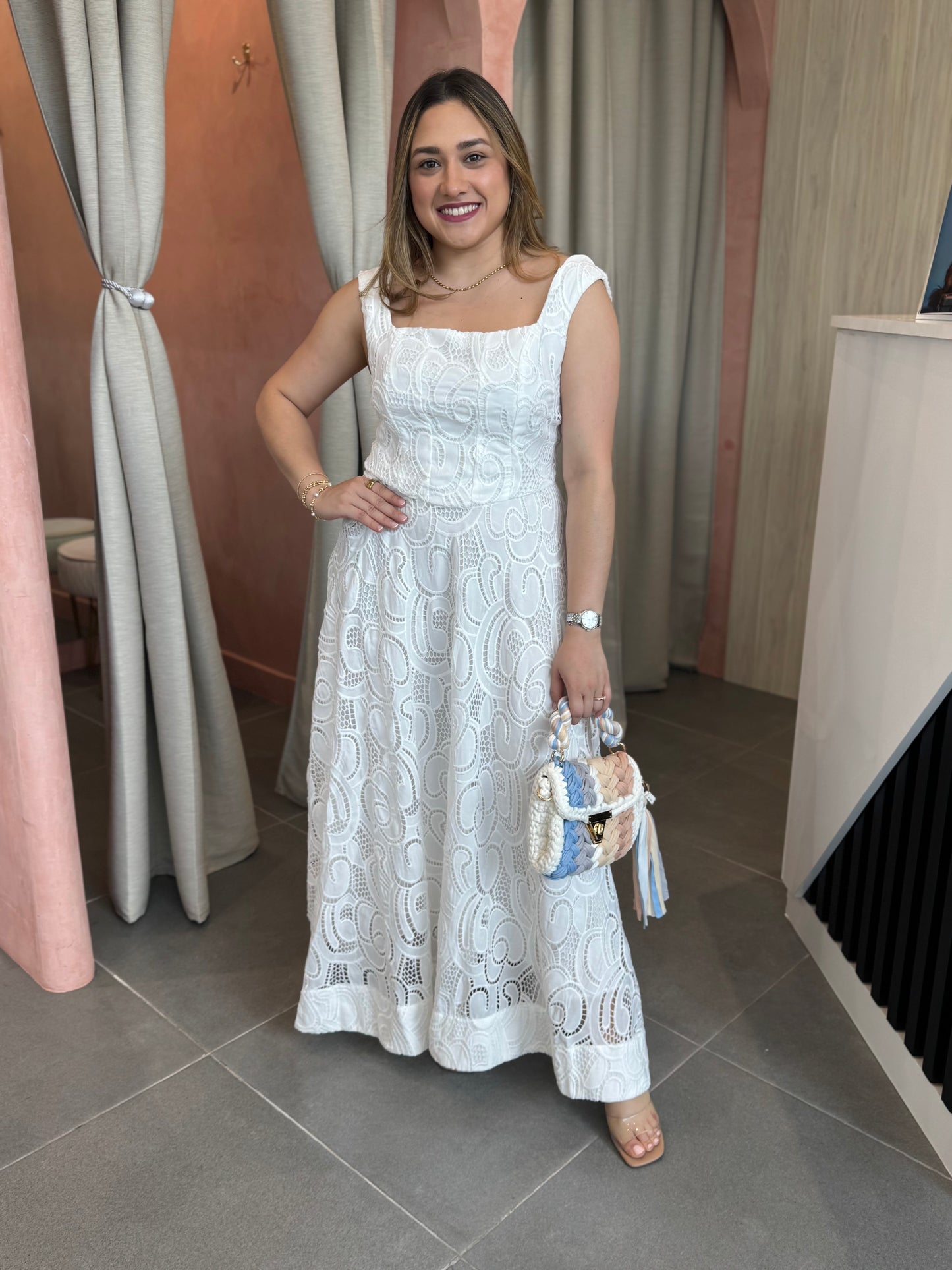 White Lace Maxi Dress