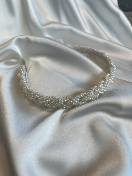 Diadema de Perlas Blancas