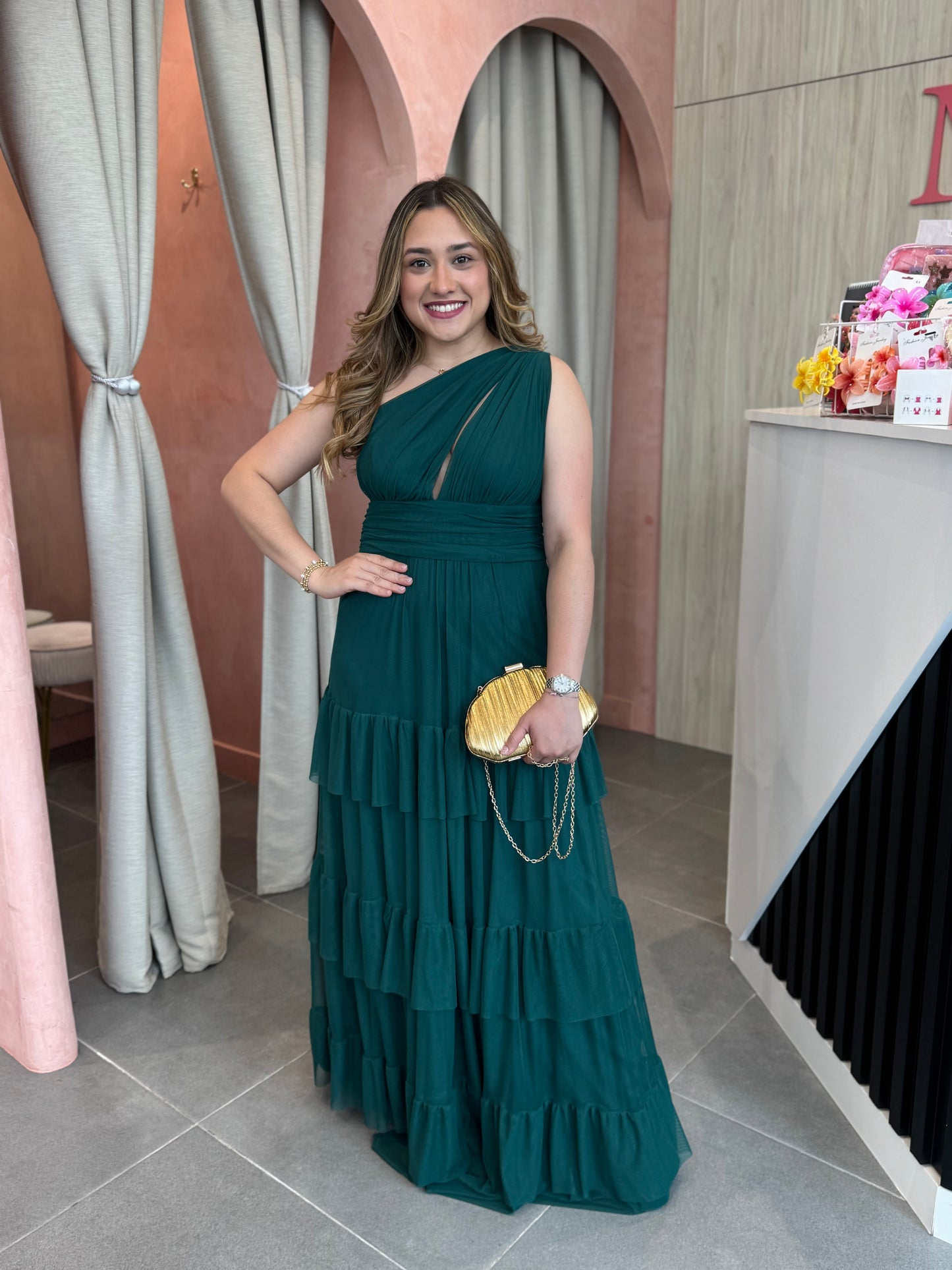 Vestido Abril Verde Esmeralda