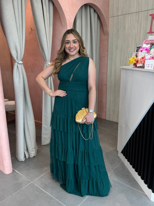 Vestido Abril Verde Esmeralda