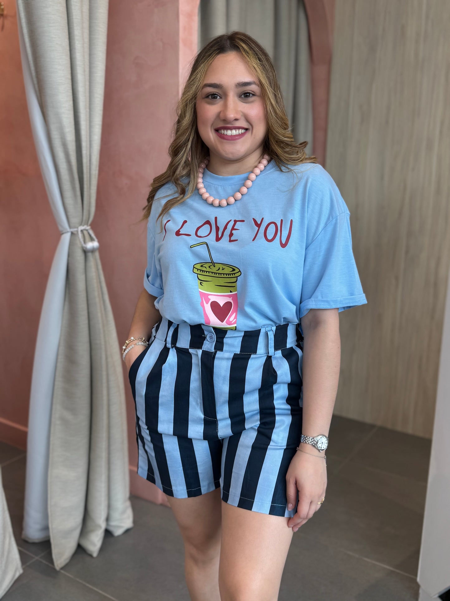 Short Azul Rayas