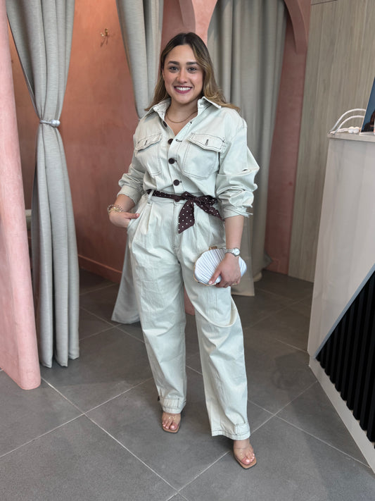 Cream Jumpsuit