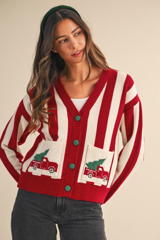 Christmas Stripe Cardigan