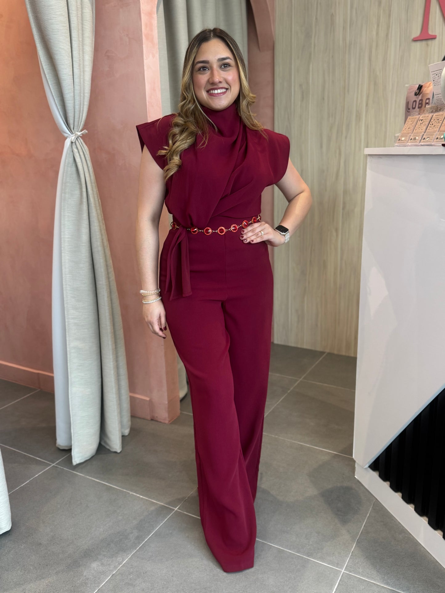Karol Burgundy Jumpsuit
