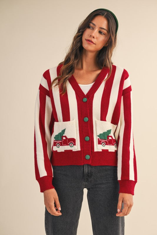 Christmas Stripe Cardigan