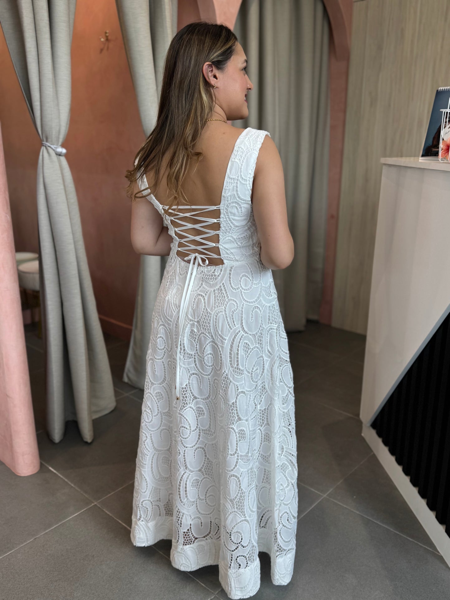 White Lace Maxi Dress