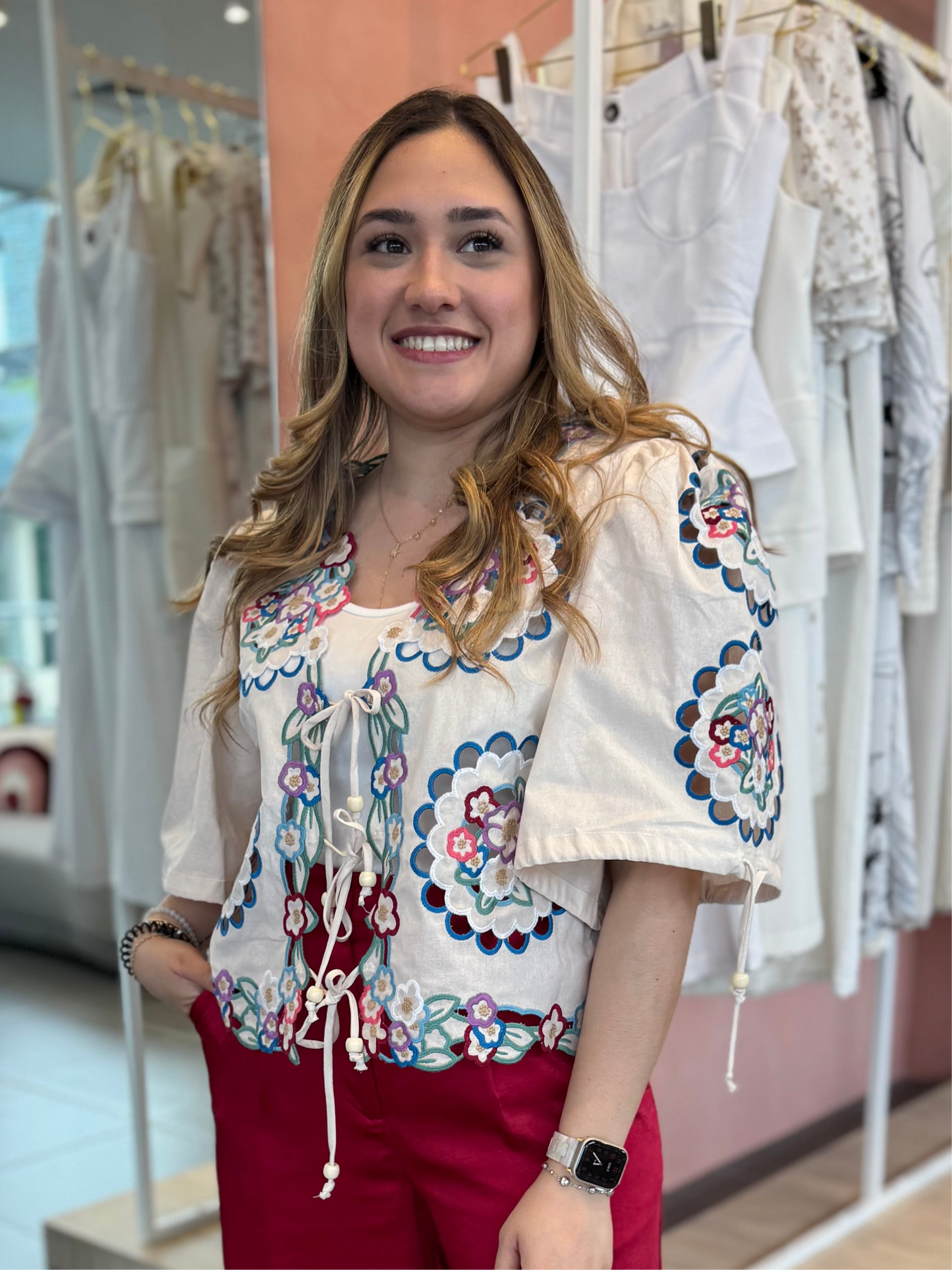 Blusa beige Flores