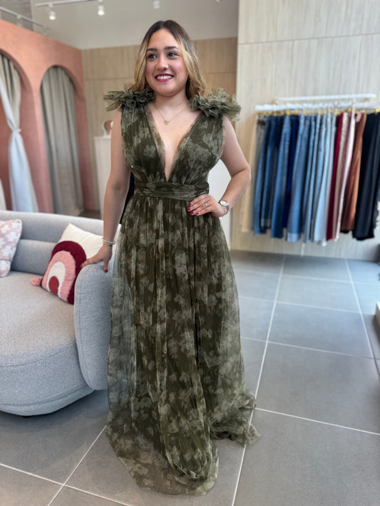 Chantal Olive Maxi Dress