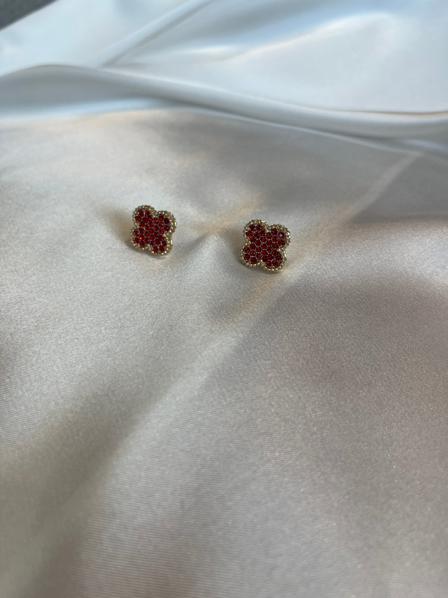 Red Crystal Stud Earrings