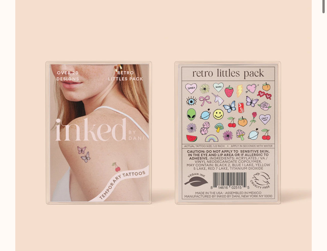 Retro little Pack / Temporary Tattoos