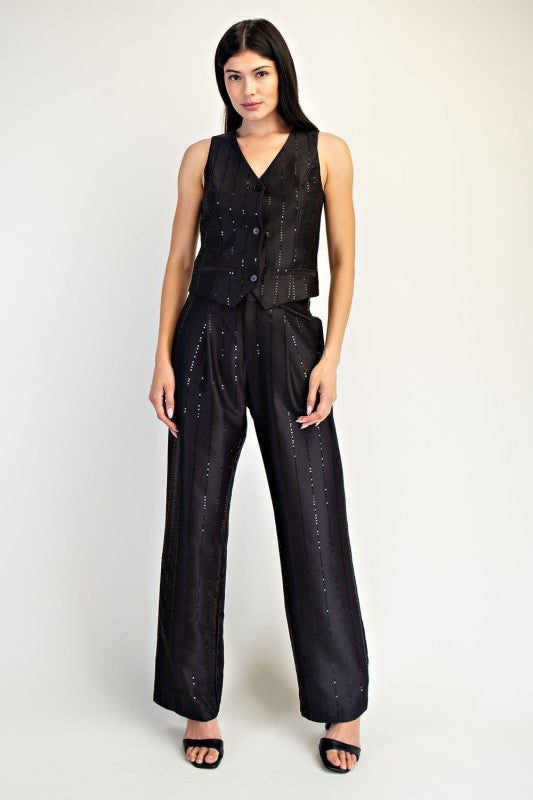Molly Black Sequin Set