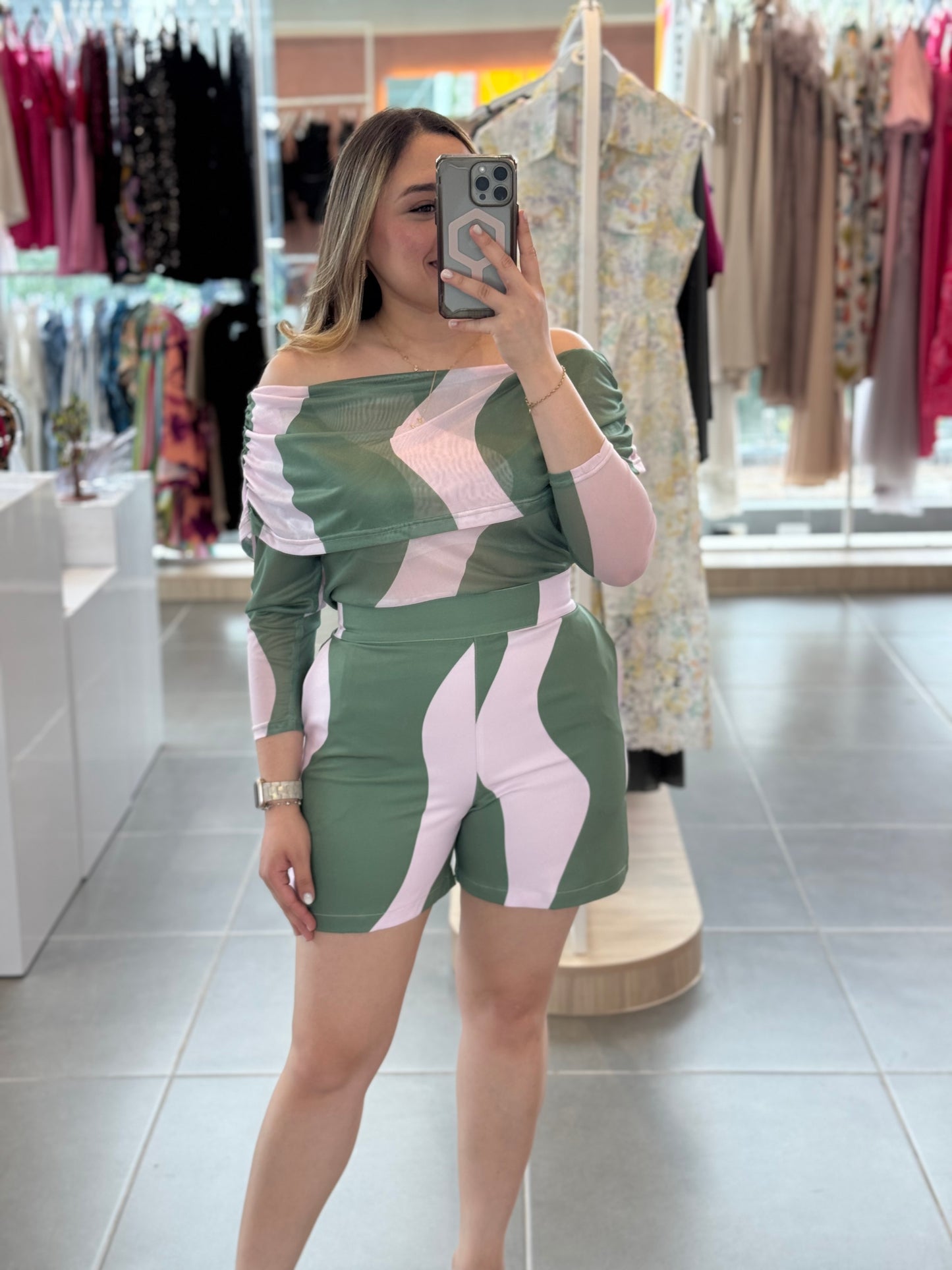 Set Ester Print Verde