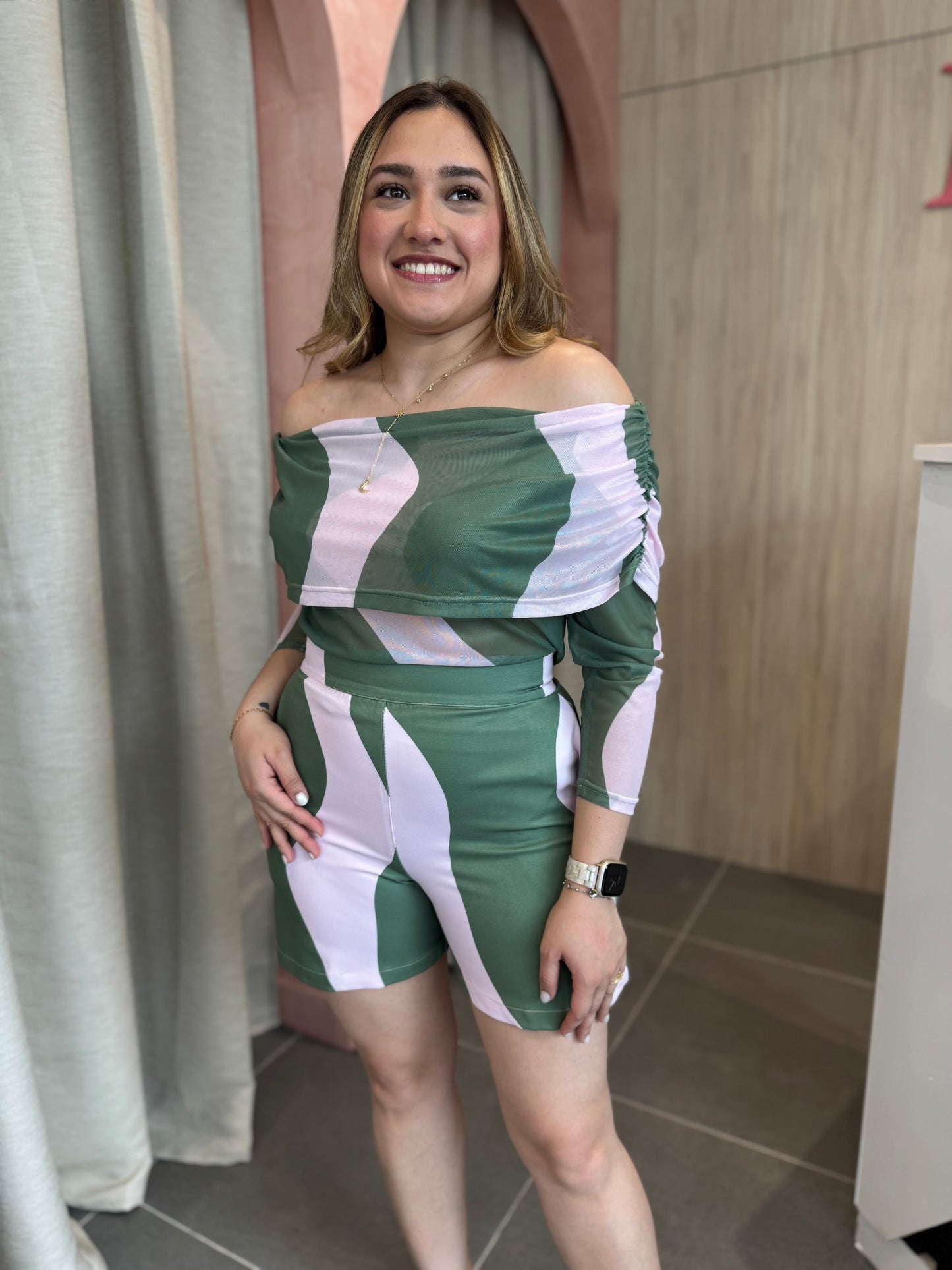 Set Ester Print Verde