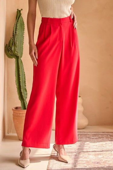 Red Wide Leg Pants