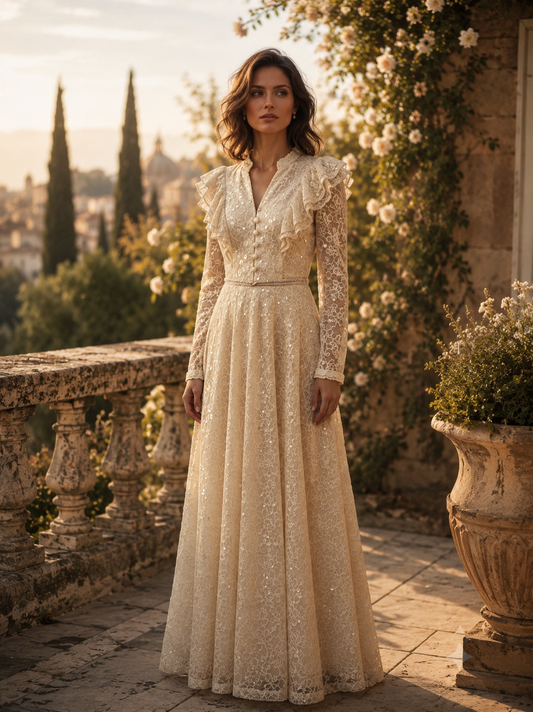 Nour Beige Maxi Dress