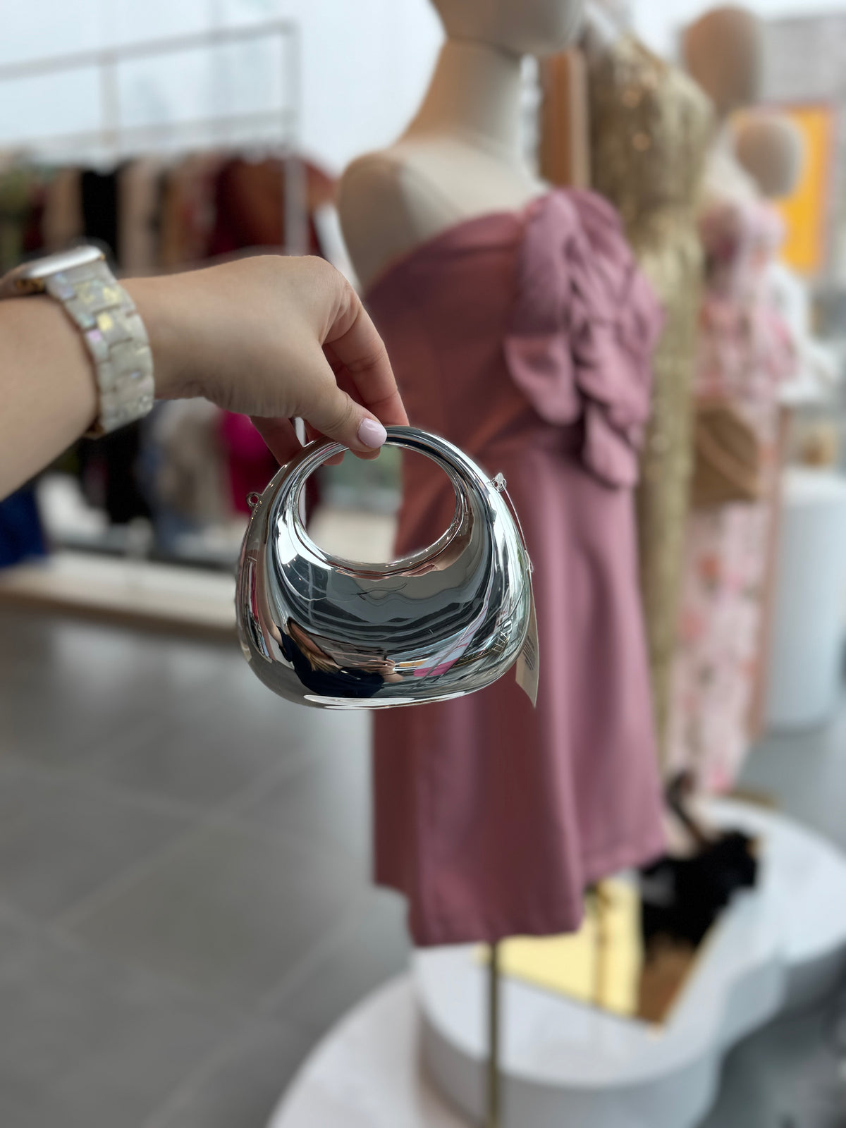 Silver Mini Clutch or Crossbody